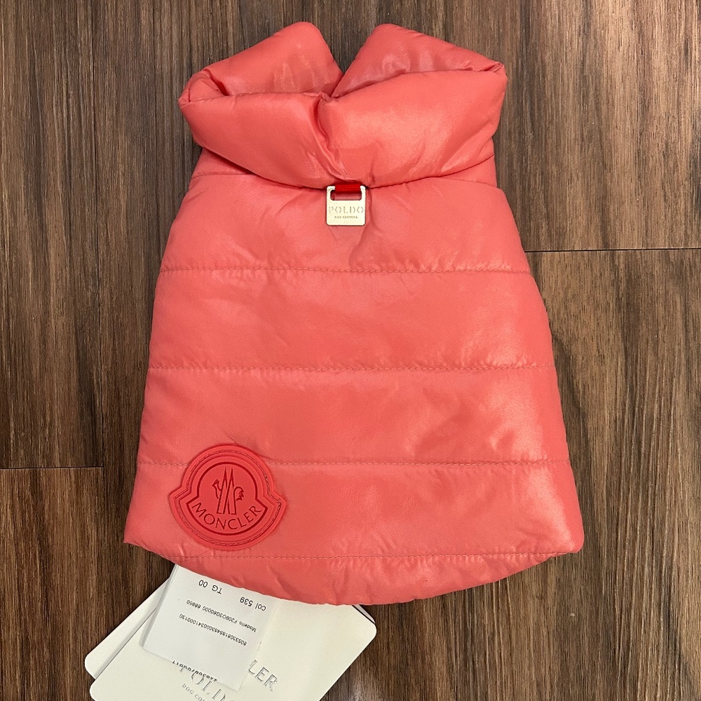 MONCLER Poldo Dog Couture Coat Down Jacket For Small Dog SIZE 00 PINK